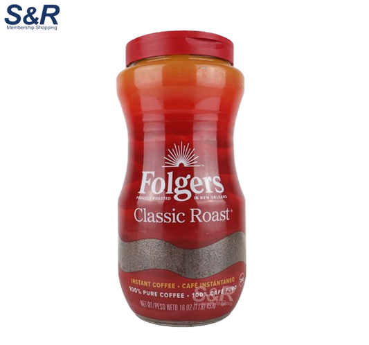 Folgers Classic Roast Instant Coffee Crystals 453g